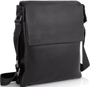 Шкіряний чоловічий месенджер Tiding Bag чорний