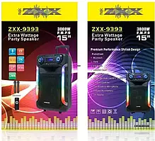 Акустична система ZXX-9393, динаміки 15”, 2 радіомікрофони
