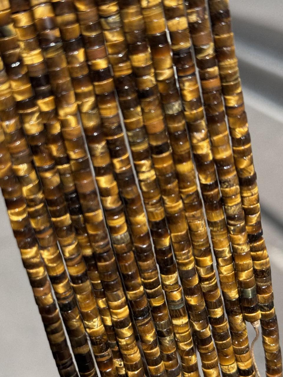 Тигрове око рондель приблизно 100 намистин розмір 4x3 мм