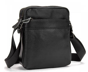 Чоловічий шкіряний месенджер Tiding Bag чорний