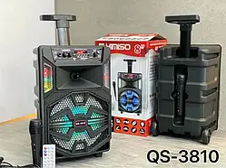 Портативна колонка з мікрофоном Kimiso QS-3810 Bluetooth для караоке пультом