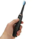 Електрична зубна щітка Shuke SK-601 акумуляторна ультразвукова щітка для зубів 3 насадки, фото 6