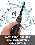 Електрична зубна щітка Shuke SK-601 акумуляторна ультразвукова щітка для зубів 3 насадки, фото 7