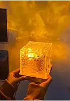 Нічний куб проектор північного сяйва RGB Настільна лампа 4 кольорів. Проекція водяної хвилі. LED світильник