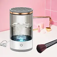 Електричний очищувач пензлів для макіяжу Cleaning Brush 2 в 1 підставка для чищення та сушіння косметичних