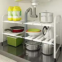 Регульована кухонна полиця для зберігання, 38-70 см, металева шафа, полиця для зберігання, нековзна Полиця для