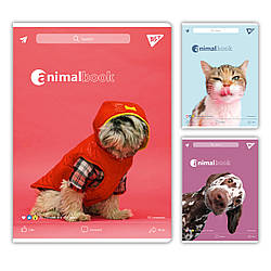 Зошит для записів Yes Animalbook 48 А4 аркушів клітинка, 3 шт/уп.