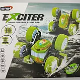Машинка-перевертень на радіокеруванні Stunt car exciter Зелена, фото 2