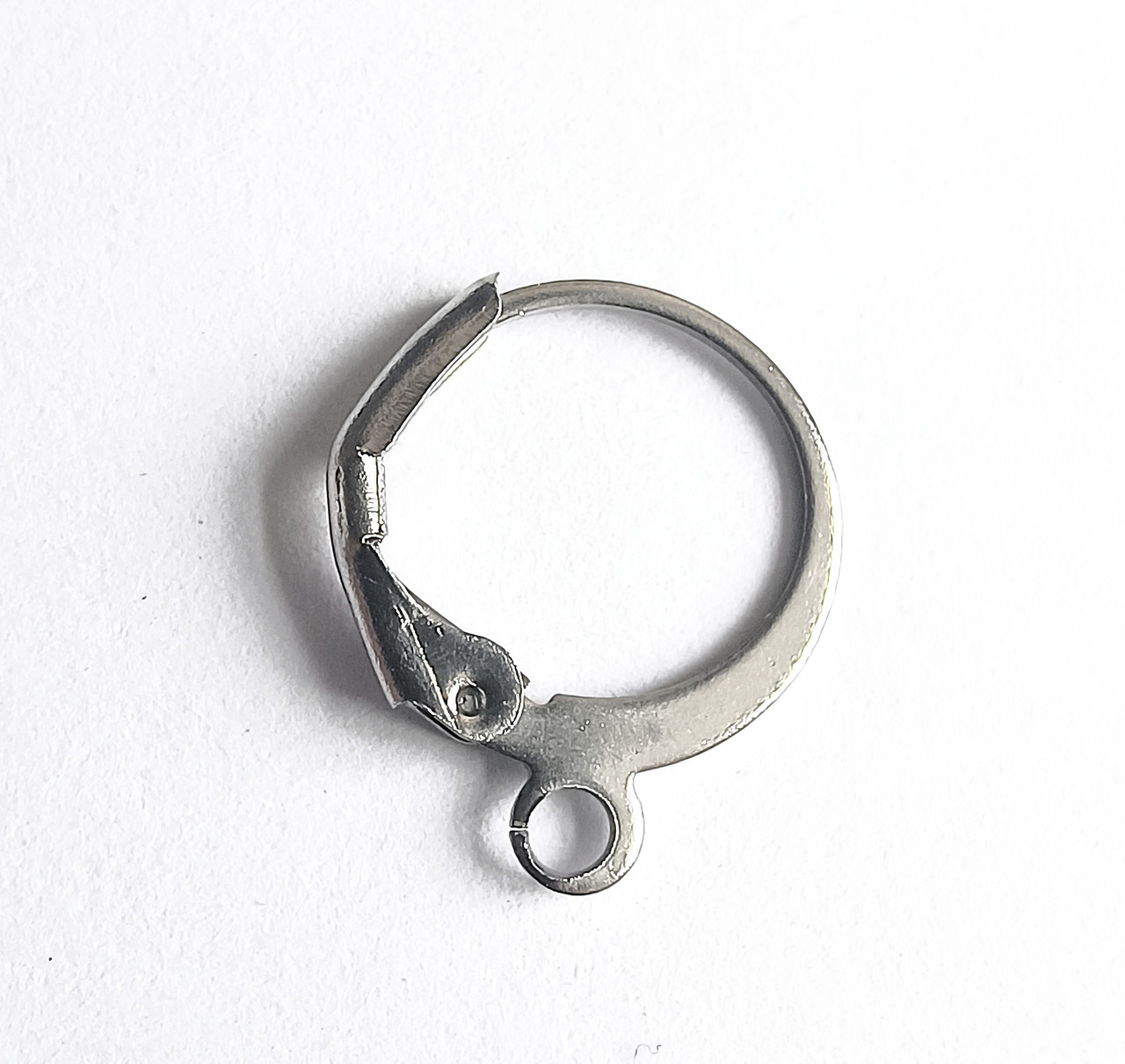 Основи для сережок Finding Кругла швенза із замком нержавіюча сталь Сталіста 15 мм x 13 мм Ціна за 1 шт 32711