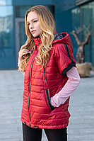 Жіночий стильний жилет Нінель червоного кольору