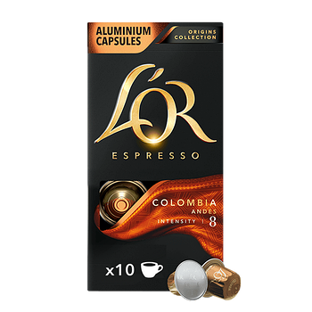 Кава в капсулах LOR Espresso Colombia 10 шт, сумісні з Nespresso*, 100% Арабіка