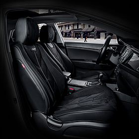 Авточохли на передні сидіння CarFashion, модель START 5D FRONT, чорний/чорний