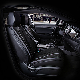 Авточохли на передні сидіння CarFashion, модель START 5D FRONT, чорний/сірий
