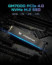 Predator M.2 SSD 1 ТБ GM7000 з DRAM Cache NVMe 1.4 2280 PCIe Gen4×4 Надшвидкісний, фото 5