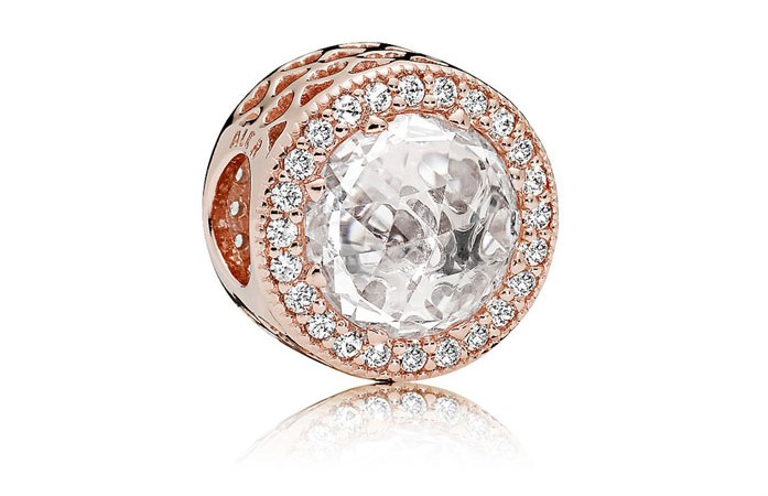 Срібна намистина Пандора  "Сяючі серця"   781725CZ