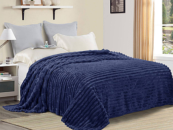 Плед із мікрофібри Велсофт Шарпей Преміум Синій (220х240) см