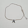 Кольє срібне тонкий ланцюжок з підвіскою літерою А без каменів, фото 3