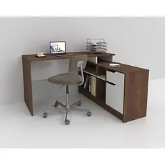 NORD 1R стіл письмовий дуб експресив бронзовий/білий діамант