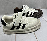 Стильні  кросівки  кеди Paliament  аля адідас adidas 34-35 коричневі, фото 2