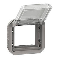 Адаптер для механізмів Mosaic з прозорою кришкою, Legrand PLEXO IP55 сірий (069580L)
