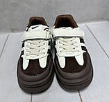Стильні  кросівки  кеди Paliament  аля адідас adidas 34-35 коричневі, фото 3