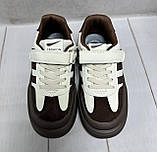 Стильні  кросівки  кеди Paliament  аля адідас adidas 34-35 коричневі, фото 4