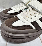 Стильні  кросівки  кеди Paliament  аля адідас adidas 34-35 коричневі, фото 6