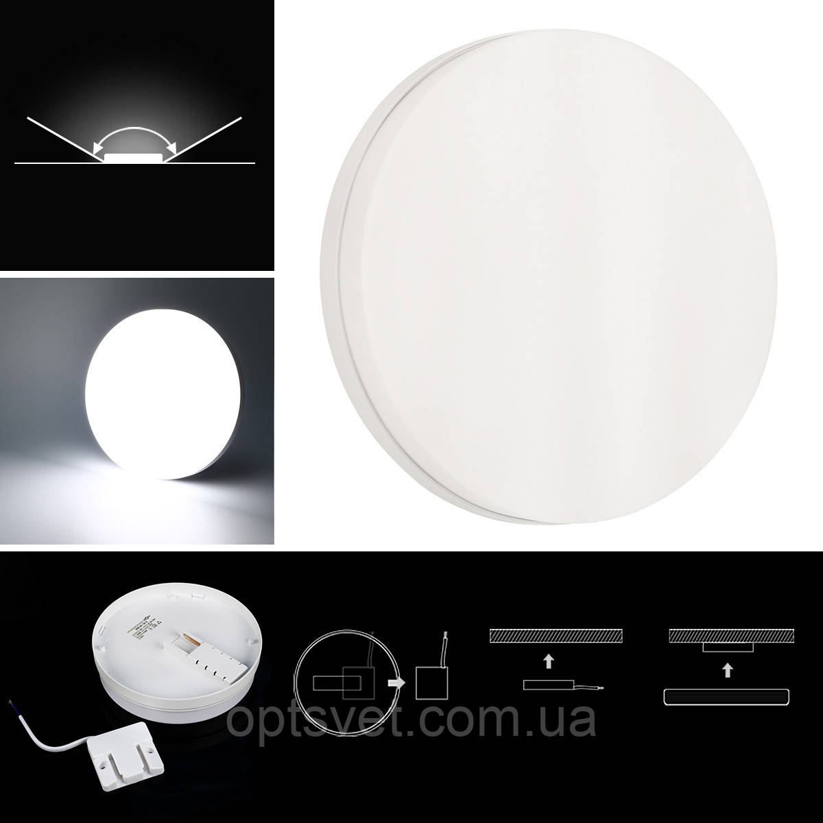 Світильник світлодіодний Biom BYR-01-18-5 18w круглий 5000К, фото 1