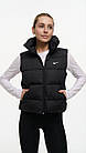 Жіноча жилетка Nike чорна коротка весняна осіння Безрукавка без капюшона демісезонна, фото 3