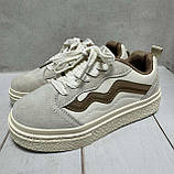 Дитячі стилькі кросівки кеди Jong Golg vans 34-37 бежеві, фото 7