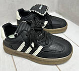Дитячі стилькі кросівки кеди  Paliament adidas samba   32-37 чорні, фото 2