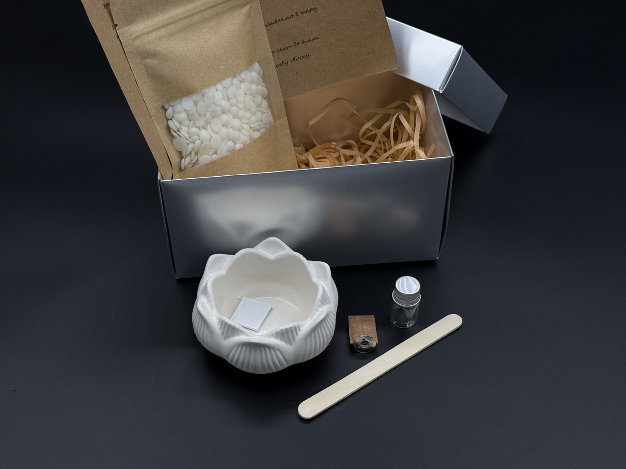 Бокс для створення 1 свічки своїми руками. Аромат магнолія півонія., фото 1