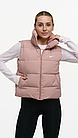 Жіноча жилетка Nike бежева коротка весняна осіння Безрукавка без капюшона демісезонна, фото 2
