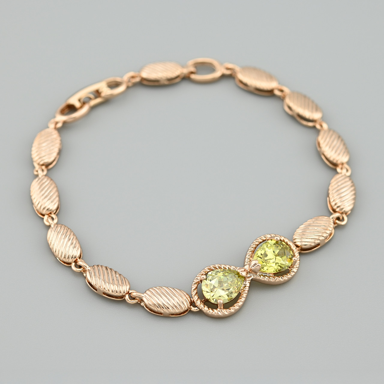 Браслет Містика 50134 ширина 11 мм жовті фіаніти позолота 18К довжина 17+2, фото 1