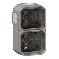 Коробка накладна 2-постова горизонтальна/вертикальна, Legrand PLEXO IP55 сірий (069672L)