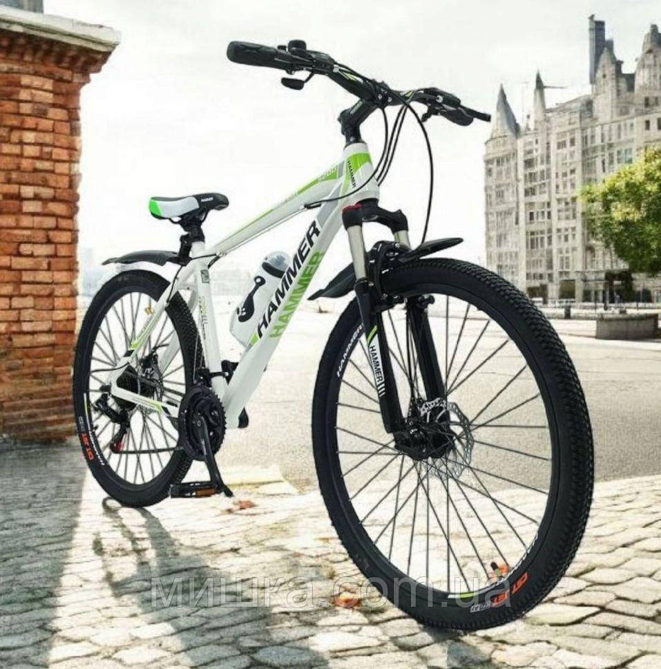 Стильний спортивний алюмінієвий велосипед S200, колеса 29*2,25, рама 19'', біло-зелений