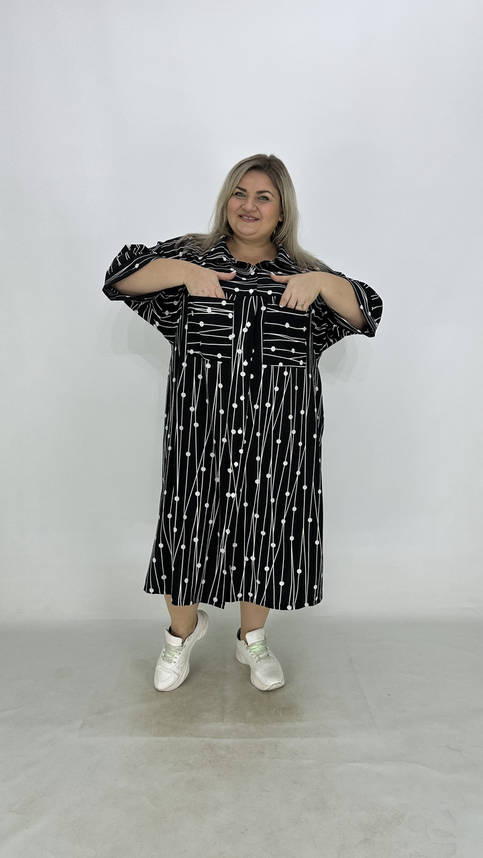 Сукня-сорочка великого розміру на ґудзиках "Стелла" 62-64 66-68 70-72 74-76, фото 1