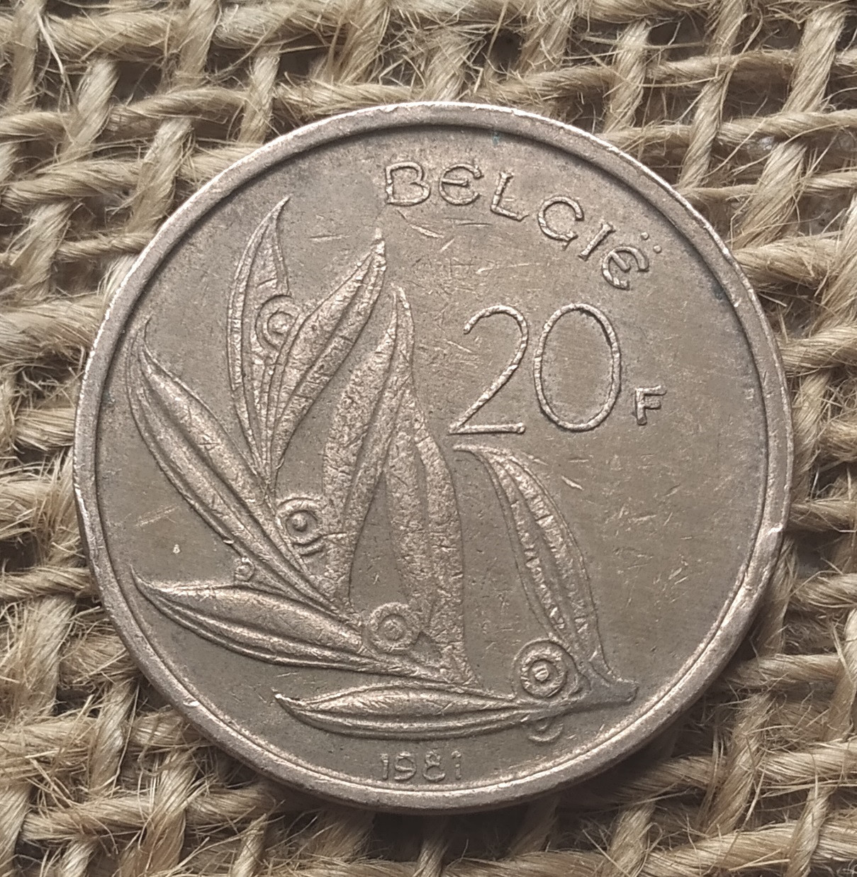 20 франкiв 1981 року. Бельгiя