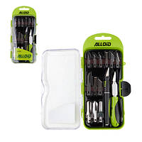 Alloid. Нож-скальпель для вырезания со сменными лезвиями, сталь SK5 (14шт)