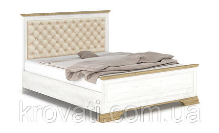 Ліжко двоспальне Ірис з м'яким бильцем+внесок, Меблі Сервіс, 160х200 см Андерсон пайн/Дуб золотий, фото 2