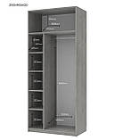 Шафа для одягу Кен 2 ДСП Бетон/Білий 90х52х210, фото 2