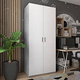 Шафа для одягу Кен 2 ДСП Бетон/Білий 90х52х210