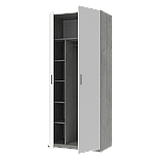 Шафа для одягу Кен 2 ДСП Бетон/Білий 90х52х210, фото 6