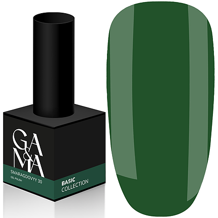 Гель-лак GaMa Basic collection №030 smaragdovyy, 10 мл смарагдовий, фото 1