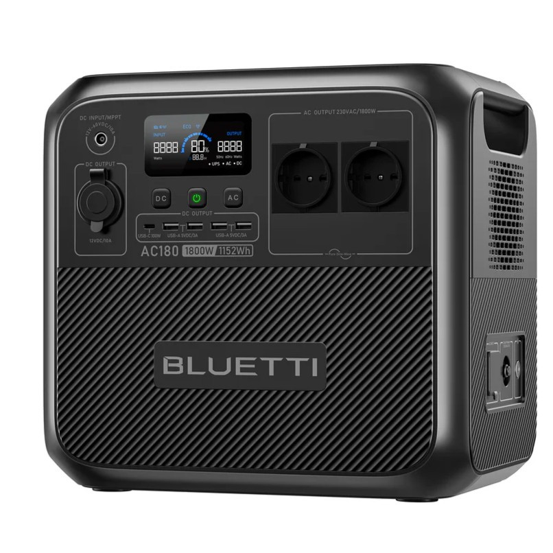 Зарядна станція Bluetti AC180 - портативна електростанція 1800 Вт, ємність 1152 Вт·ч, акумулятор LiFePO4 Мультистандартна розетка
