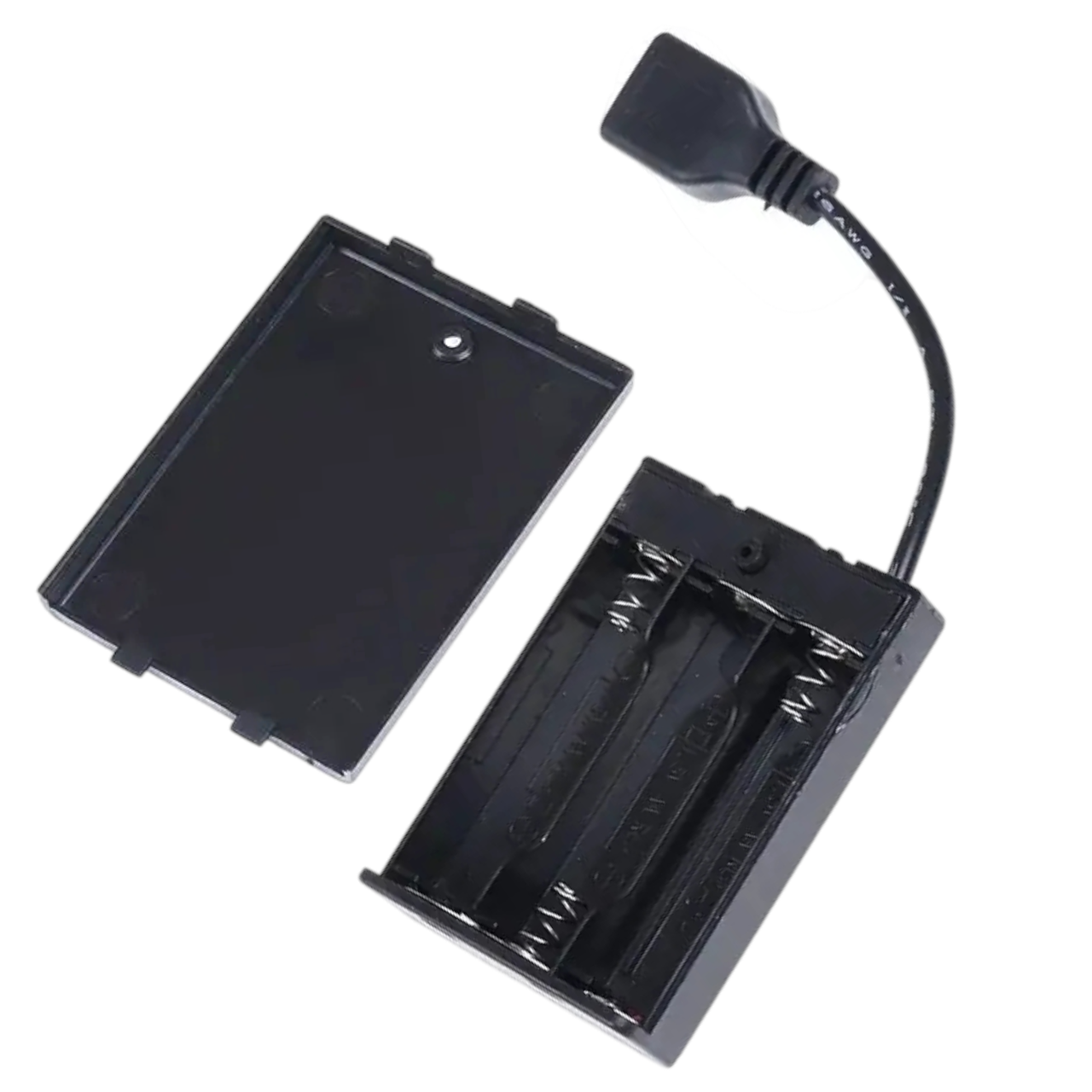 Бокс (холдер) з виходом USB для AA (3 шт.) з контактами та кришкою 4.5V, бокс для аккумулятора