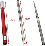 Точилка для ножів кишенькова алмазна комплект ручка для ножів, ножниць та гачків 2 стержні Червона, фото 5