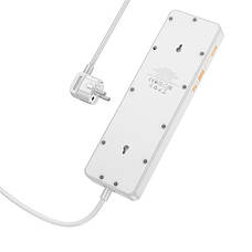 Подовжувач мережі на 5 розеток HOCO AC13A | 3USB/1Type-C 10A/250V/1,5m| потужність 2500W Білий, фото 4