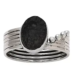 Тектит срібна каблучка, 0258ЛТ