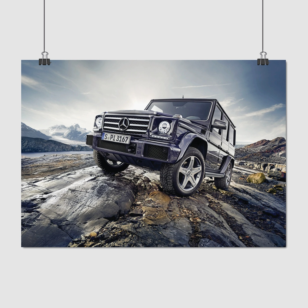 Плакат "Мерседес Гелендваген, Гелік, Mercedes-Benz Gelandewagen, G-Wagen", 43×60см